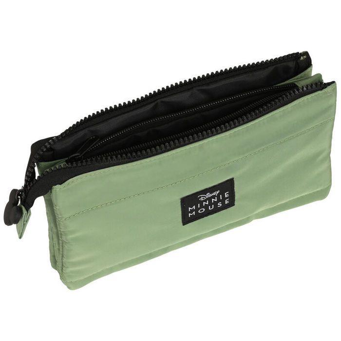 Trousse - Safta - Disney Minnie - Vert - Zippée - Triple Compartiments
