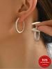925 Sterling Silver Fashion Exquisite Full Zircon Hoop Earring For Women Engagement Wedding Luxury High Quality Fine Jewelry