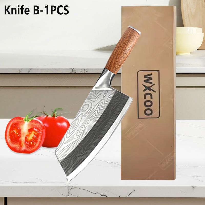 WXCOO Stainless Steel Kitchen Knife Fish Slicing Butcher Knife Household Meat Chopping Boning Knife Cooking Cutter Tools