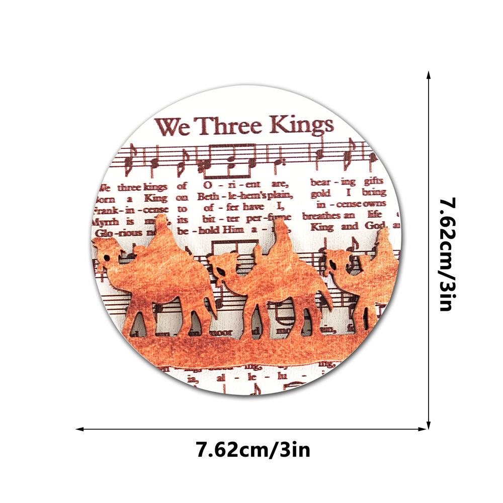 Sticker Magnetico Musicale 3D in Legno per Presepe Decorazione Frigorifero