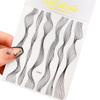 Simple Wind Wavy Lines Bronzing Nail Stickers, Black And White Gold And Silver Striped Nail Decorative Accessories