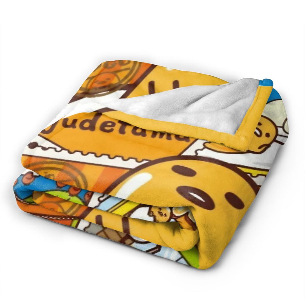 Gudetama Roztomilé Vajíčko Kreslenádeka Flanelová Ultra-Měkké Deky na Cestování Letadlem Ložnici Prošívanádeka