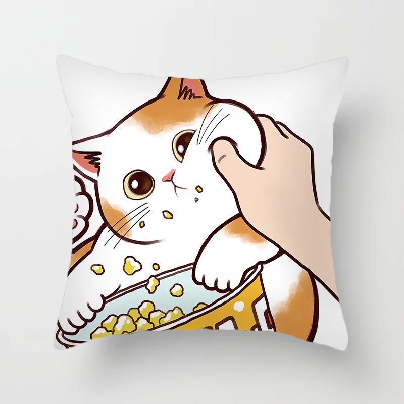 Funny Love Kiss Cute Cat Cushion Cover Cartoon Creative Naughty Cat Pillow Case Cover Home Textile Cat Pillow Covers Pillowcase