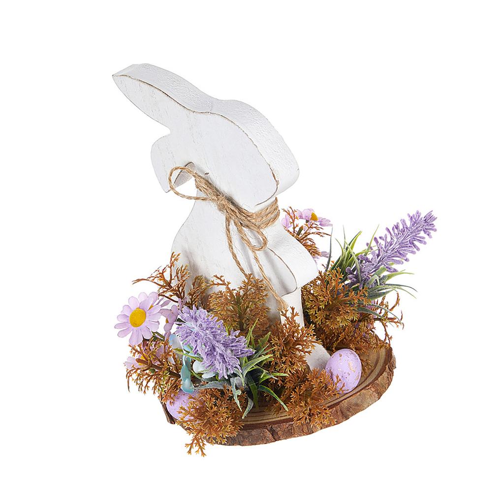 Eco Friendly Easter Rabbit Wood Ornament for Holiday Decoration and Indoor Display
