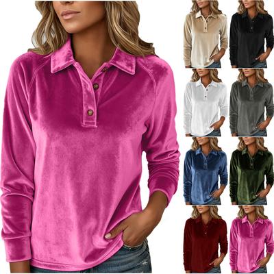 Top asimmetrico a maniche lunghe con colletto da donna