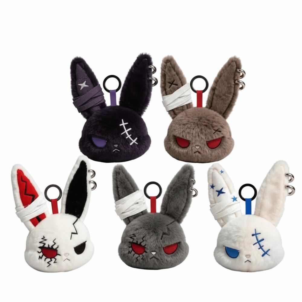Plush Bunny Plush Keychain Gothic Style Rabbit Bag Charm Cute Plush Rabbit Pendant  Friends Gift