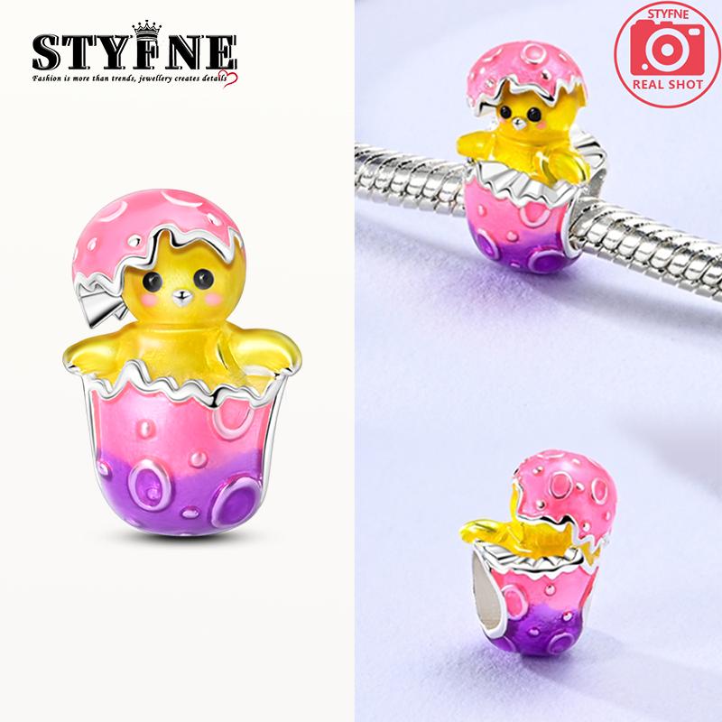

Original Charms Copper Creative Cute Chick Hatching Beads Fit Charms Plata Bracelets For Women Jewelry Making Diy Gifts