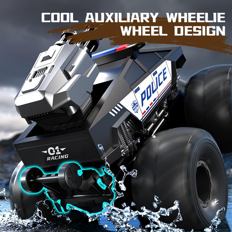 Q213 Amphibious RC Off-Road Truck 2.4G 4WD Waterproof Remote Control Car with Water Cannon Shooting Kids Toys