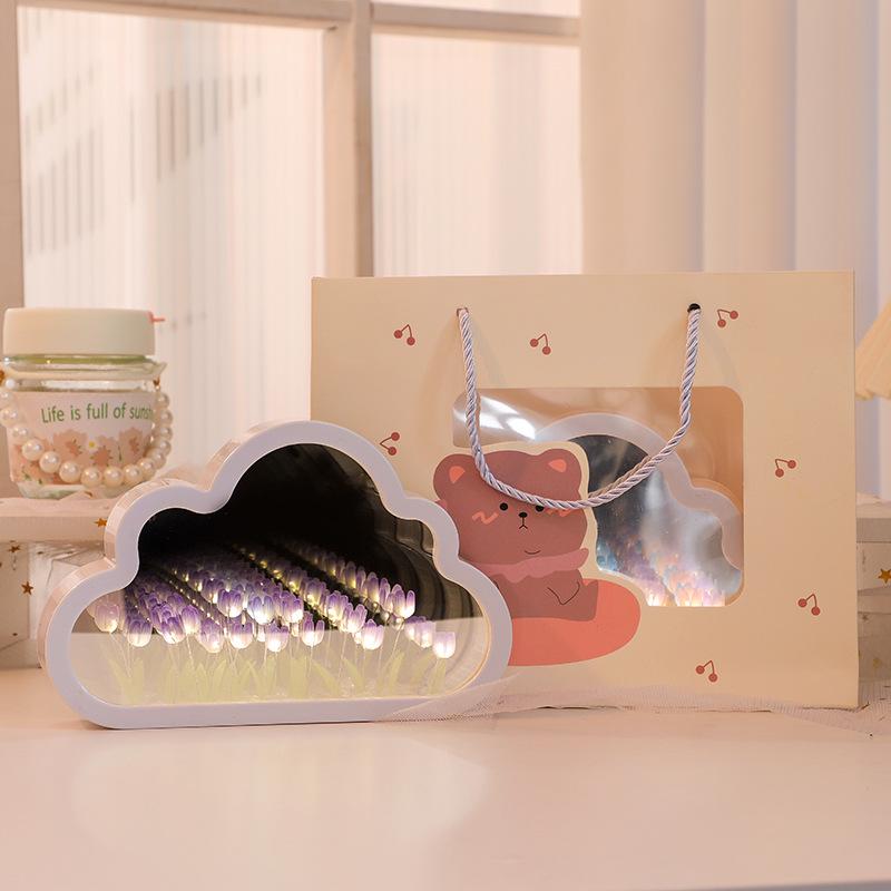 Tulip Flower Sea Cloud DIY Night Light – Handmade Desktop Atmosphere Light, Perfect for Mother's Day or Birthday Gifts