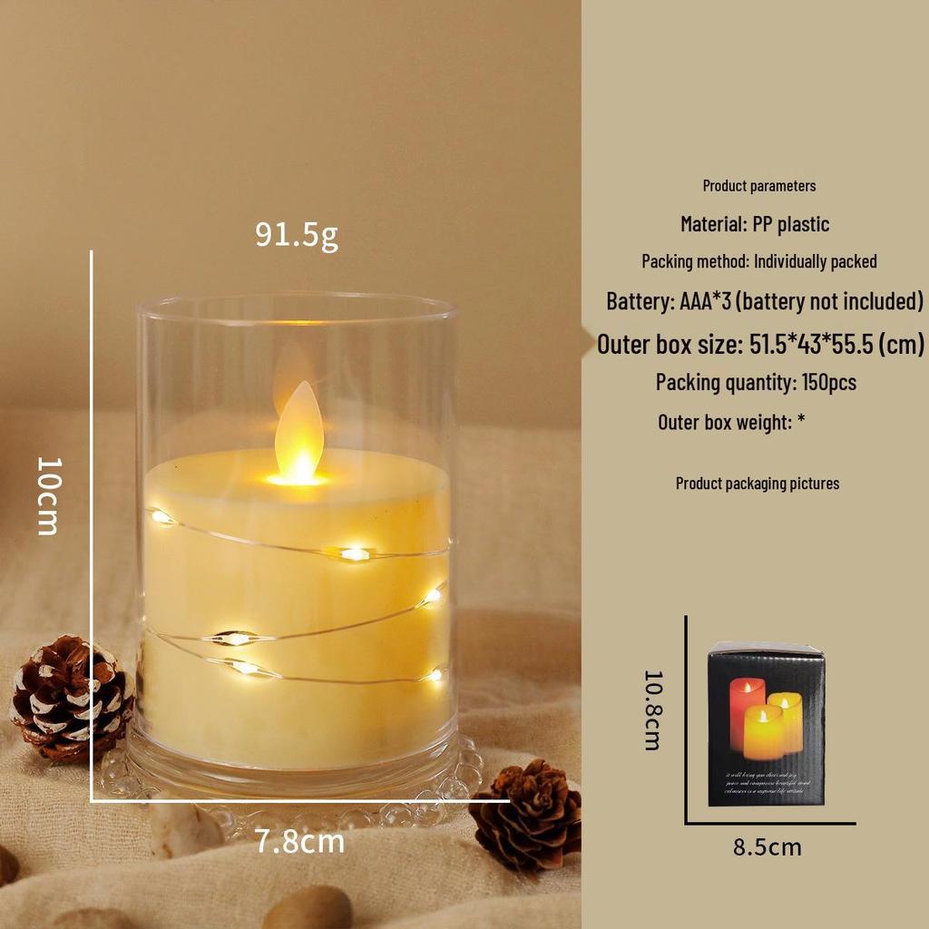 Simulated LED Bullet Candle String Lights - Decorative Acrylic Atmosphere Lights