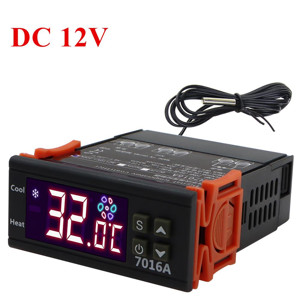 7016A Digital Temperature Controller 220V 30A with High-Power Temp Control Thermostat Heating Cooling NTC Sensor