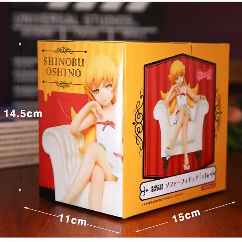 Girl Figure Oshino Shinobu Action Figure Oshino Shinobu Figure Doll Sitting Model Toys Collect Statue Gift Desktop Ornament 13cm