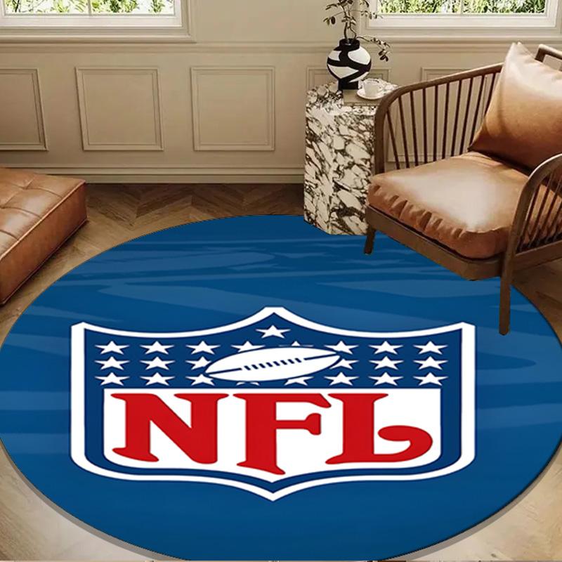 NFL Team Collection Round mat, Anti-slip Circle Carpet Chair rug For livingroom,Bedroom, doormat home decor Gift Christmas Gifts