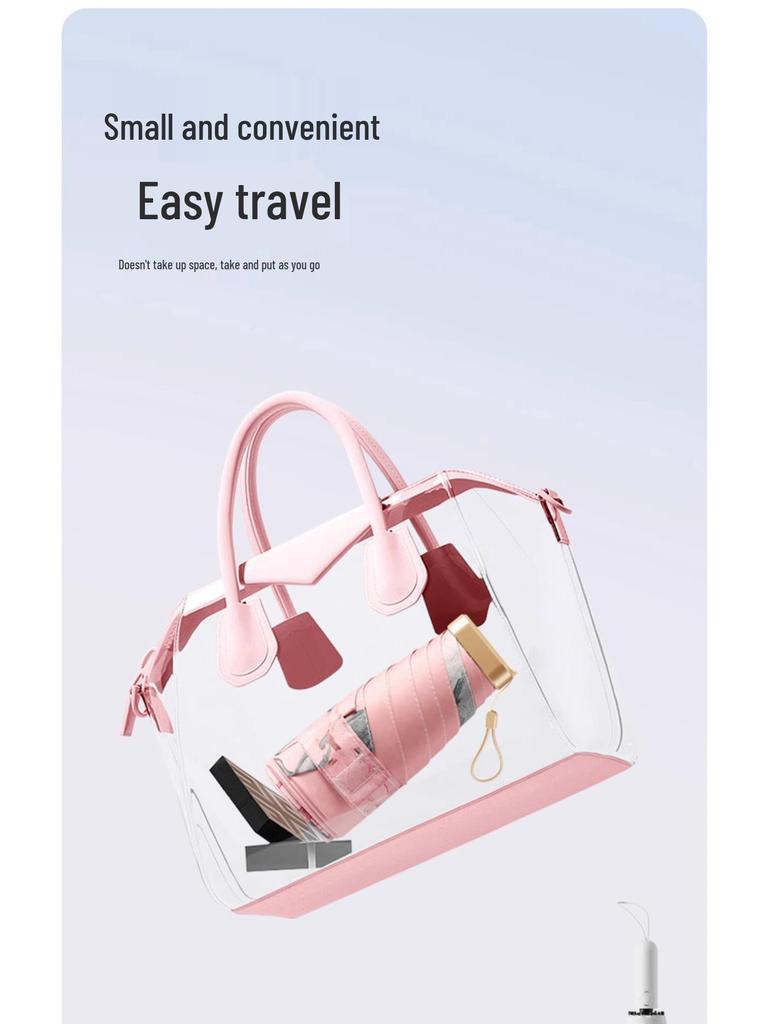 Mini Portable Sun & Rain Umbrella: Anti-UV Black Glue Parasol for Women