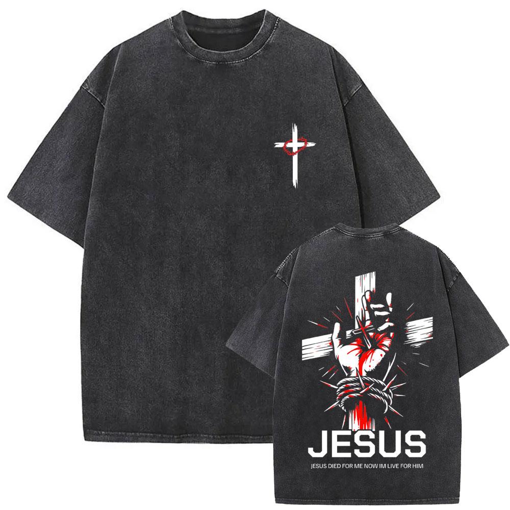Awesome Christian Jesus Bible Verse Vintage Washed Tshirts Men Women Casual Cotton Oversized T Shirts Hip Hop Retro Streetwear