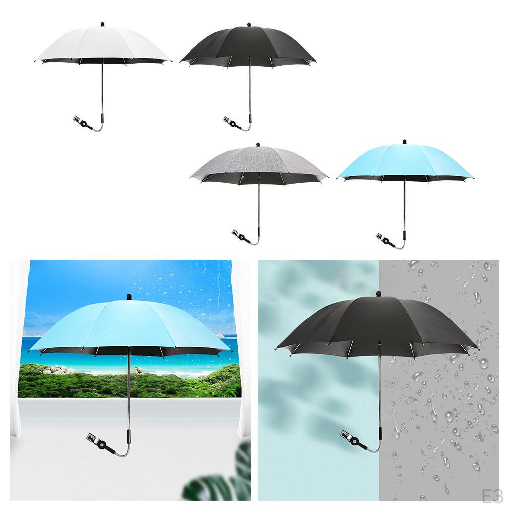 Parasol Shade Umbrella Sun Rain Protecter with Fixing Device for Chairs Pram Strollers