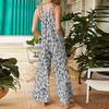 Women's Casual Jumpsuit Sleeveless Fashion Floral Print Jumpsuit
