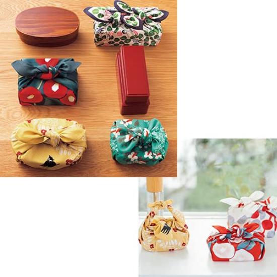 Musubi Furoshiki Yumeji Takehisa Tsunagi Cotton Handkerchief, Dango, Red, 48cm,