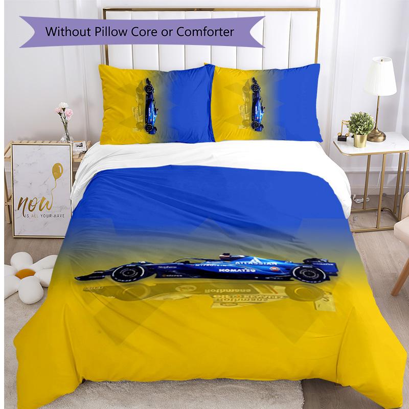 Williams Racing Printed 3PCS Bedding Set Soft Breathable Duvet Cover Pillowcases Set Washable Bedroom Decor Home Gift