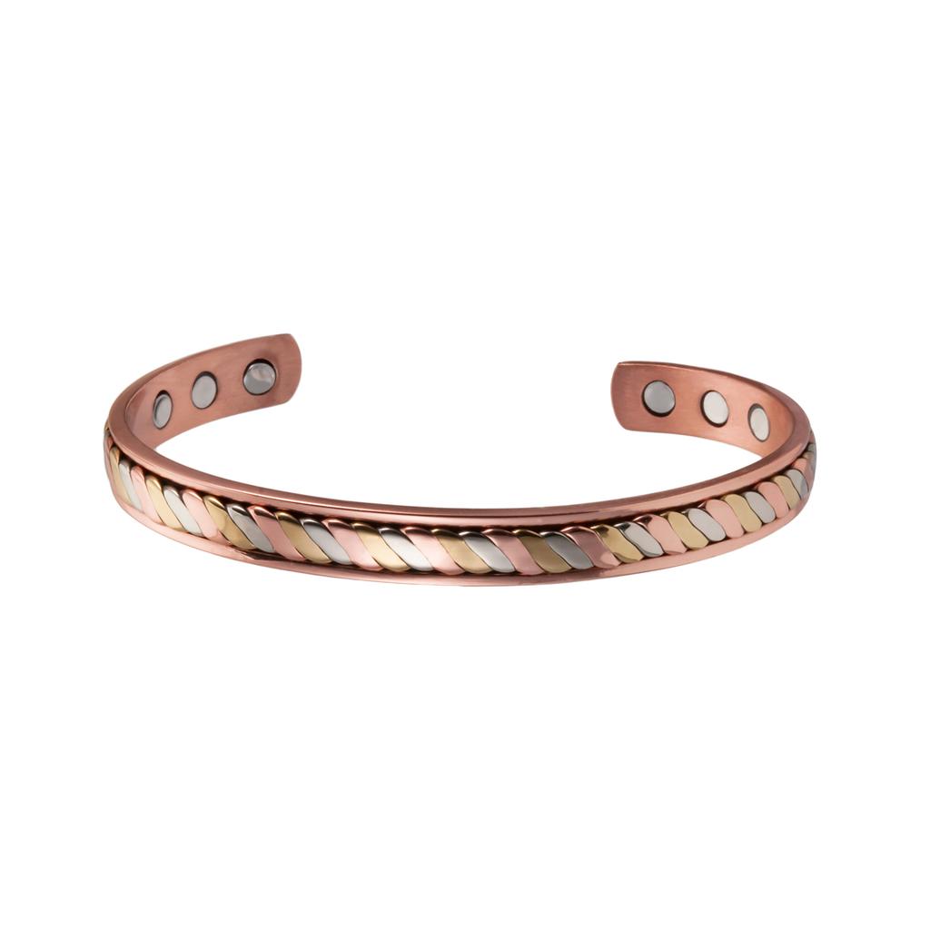 Vinterly Twisted Magnetic Bracelets Pure Copper Adjustable Cuff Vintage High Magnet Benefits Health Energy Jewelry for Women