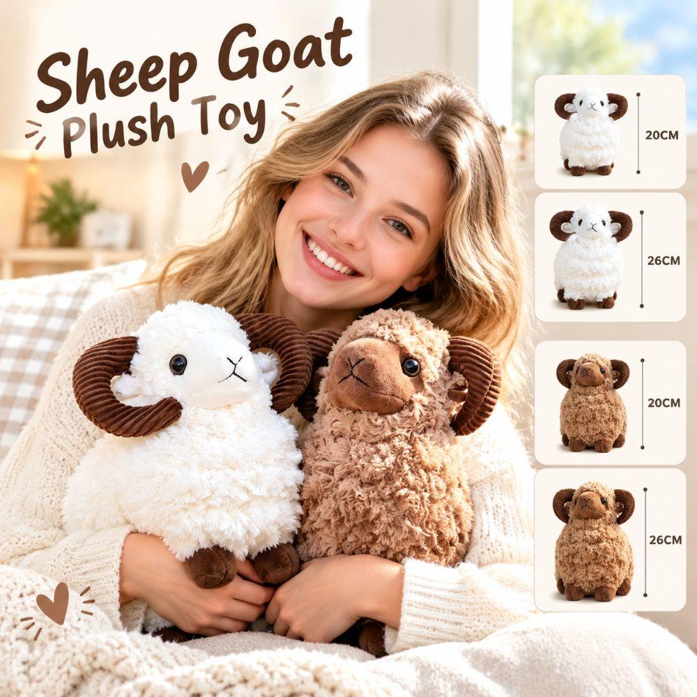 Soft Plush Sheep Plush Toy Fluffy Fur Lamb Plush Doll Gifts Year of the Sheep Mascot Birthday