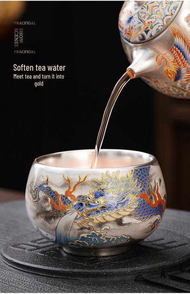 Silver-Plated Master Tea Set: High-End Creative National Tide Style Gift