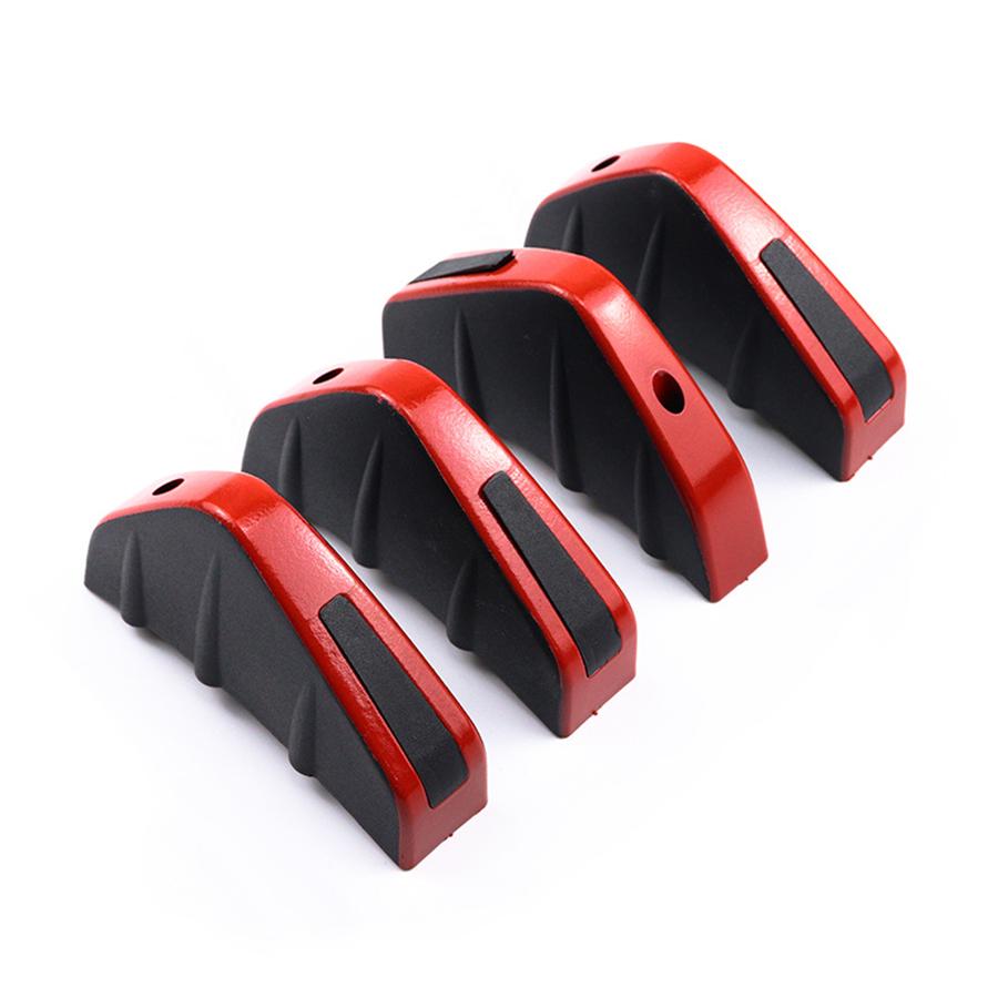 4PCS Universal PVC Rear Bumper Diffuser Body Moldings Trims Shark Fin Black Red