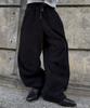 EASY NO EASY Curved Corduroy Pants - Black