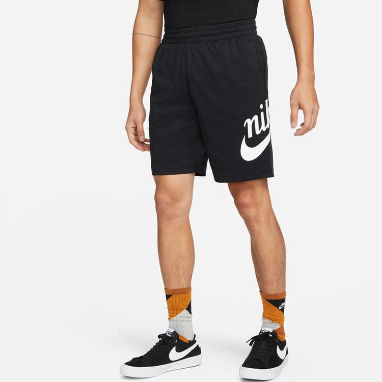 Nike Alphabet Logo Drawstring Straight Leg Casual Shorts Men Bottoms Black DQ1173-010
