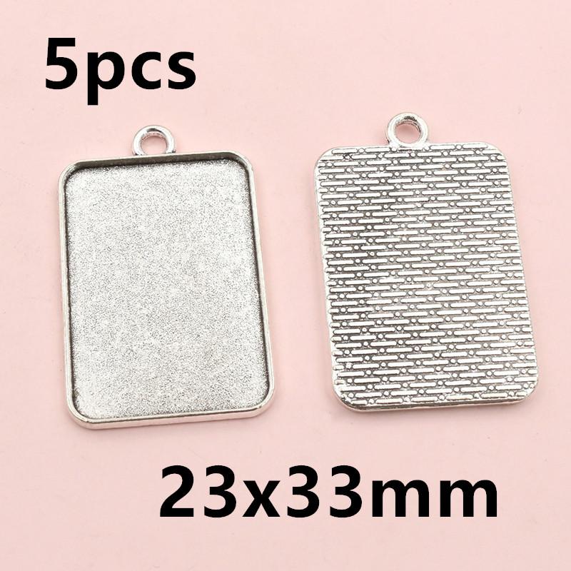 3-10pcs 18x25mm 19x38mm 25x50mm Inner Size Rectangle Pendant Cabochons Blank Base Setting Tray DIY Jewelry Making Accessories