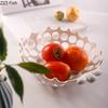 Creative Hollowed Out Fruits Bowl Nuts Snack Storage Tray Fruits Drain Bowl Home Kitchen Dessert Cutlery Minimalism Round Plates