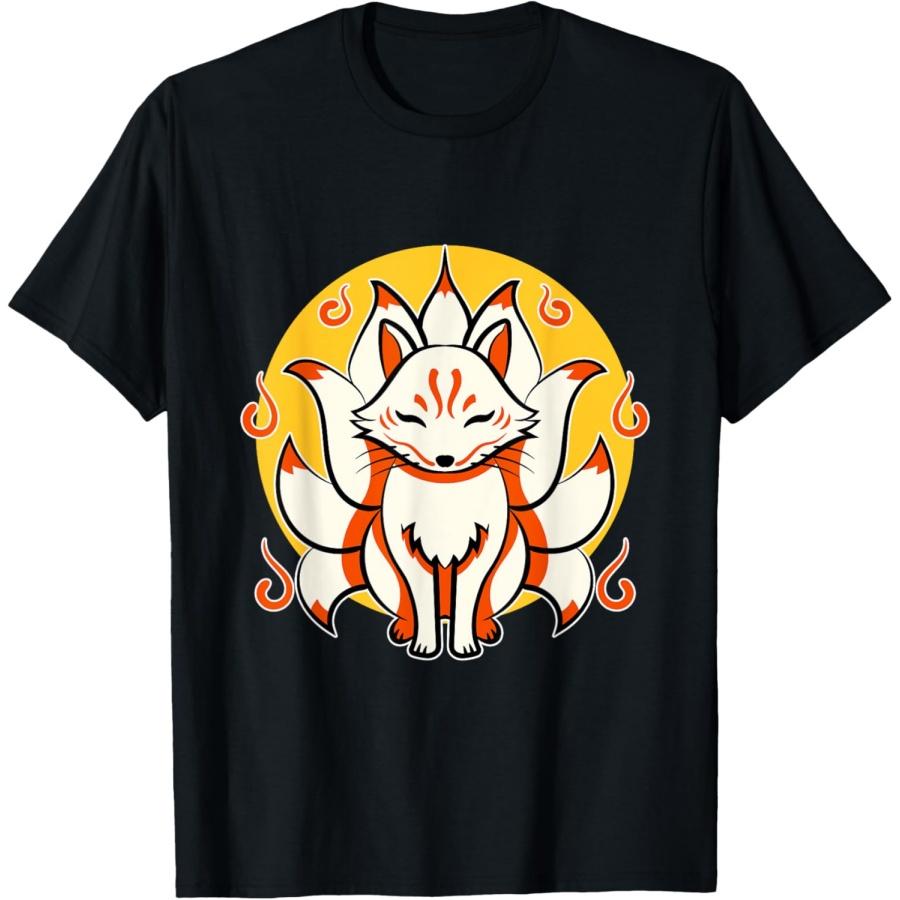 Китсунэ Японский Ками Инари Лис защитник Темпл Храмы Футболка S