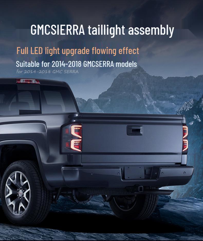 Compatible with GMC Sierra 2014-2018 Taillight Assembly: Turn Signal, Welcome Light, Brake Light.