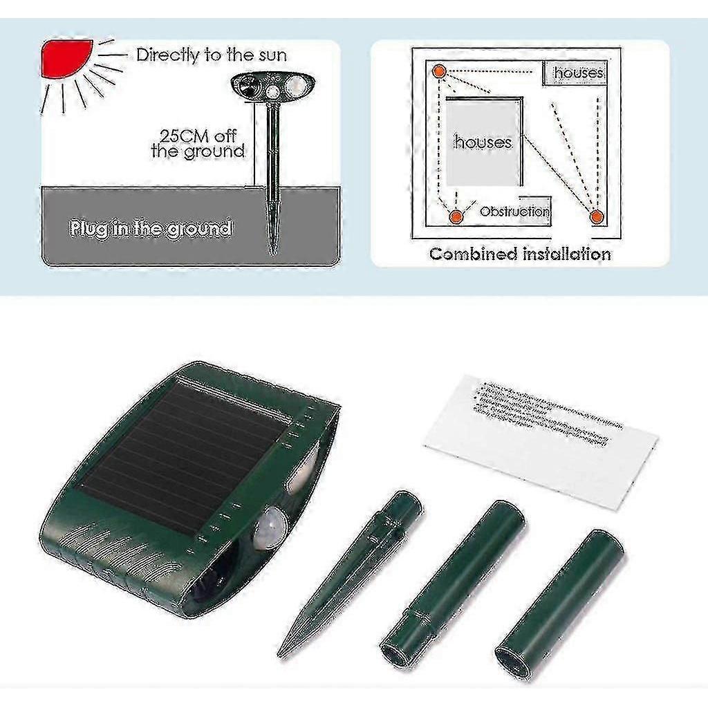 Repellente Ultrasuoni per Cervi - Confezione da 2 - Alimentato a Energia Solare - Liberati dai Cervi in 48 Ore Walkbee