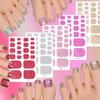 22 autocollants pour ongles d'orteils couleur unie finition irisée par feuille - Rénovation des ongles DIY à la maison