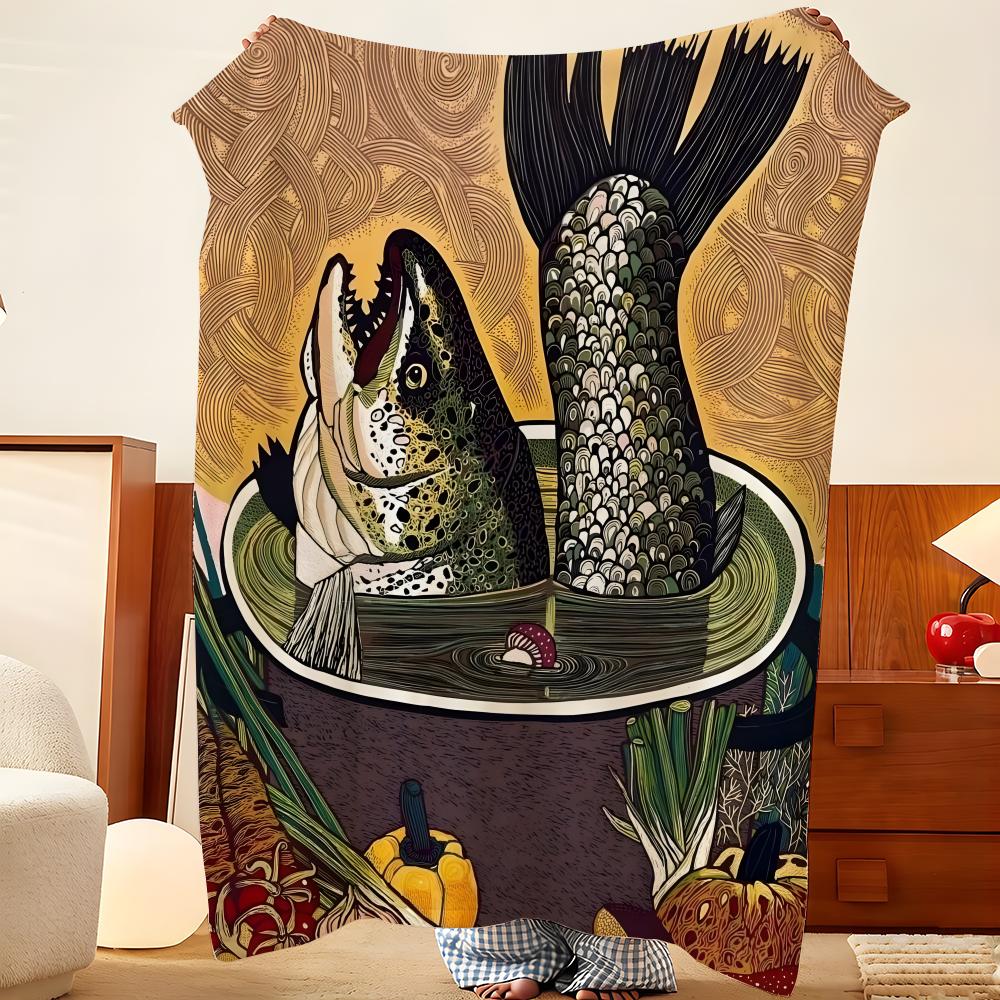 Artist E-Elina A-Adrshina Throw Flannel Throw Blanket, Lightweight Cozy, Durable Washable Cute Cool