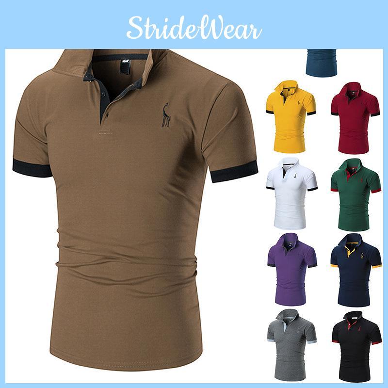 Polo New Mens Shirt Slim Fit Short Sleeve Basic Shirts Muscle Tee Tops Tshirt