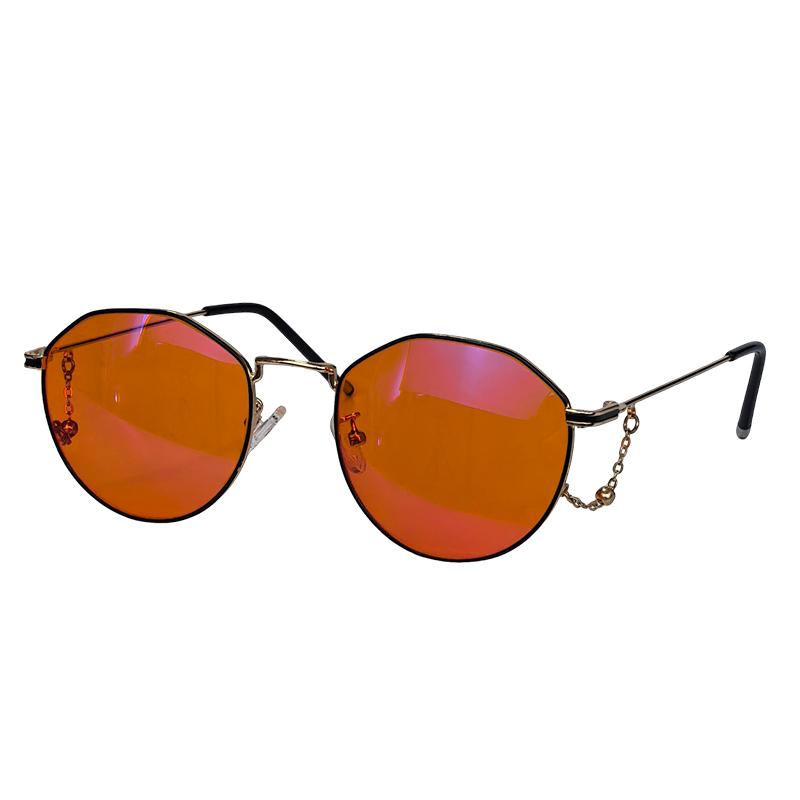 

Blue Light Filter Glasses Women Better Sleep Glasses Red Orange Lens Nighttime Improve Insomnia Metal Frame Small Size 133Mm