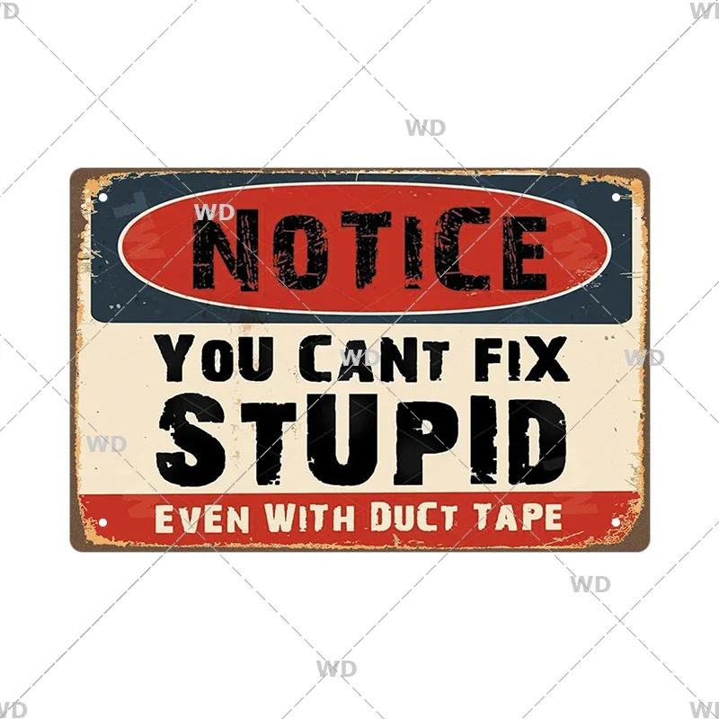 Funny Old  Wise Young  Stupid Metal Tin Sign  Retro Humor Wall Decor for Home  Bar