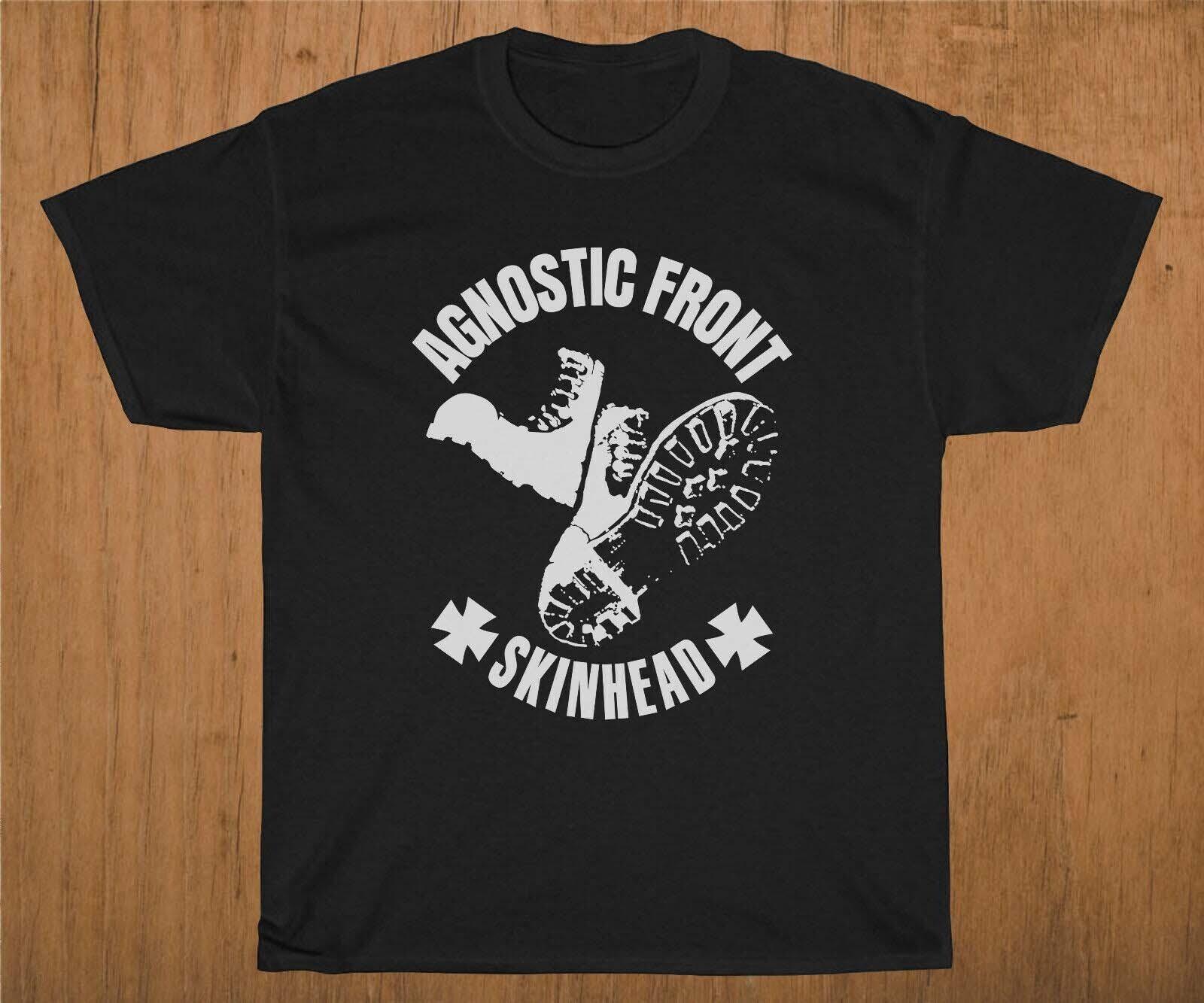тренд С Рождеством Христовым Agnostic Front Хлопковая Черная Футболка BL547 4XL