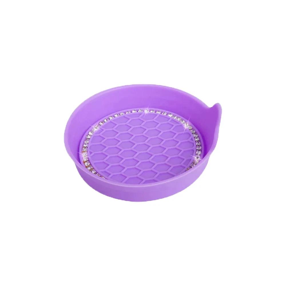 New Non-slip Water Cup Pad Car Coaster Diamond Rhinestone Bling Decoration Anti-skid Rubber Cup Bottle Mat Accessories