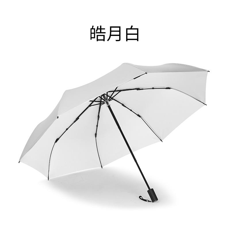 Titanium silver glue three-fold hand open umbrella sunscreen parasol small fresh pocket weather and rain vinyl folding umbrella