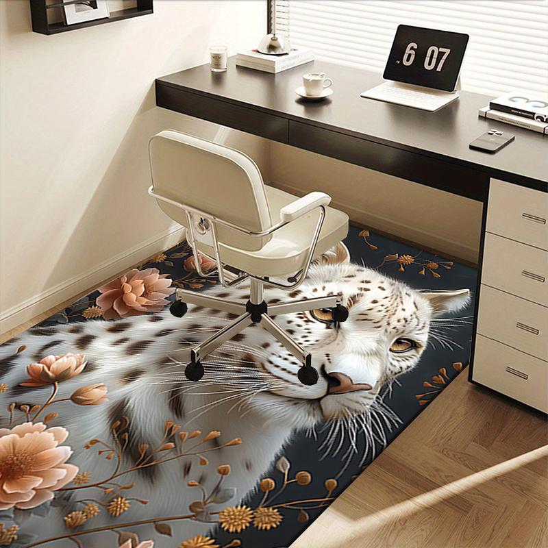 Cheetah Theme Chair Mat: Office Carpet Oversized Rug for Home Decor, Sofa Mat, Desk Protector, Gift Idea for Any Room