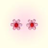 Love Or Not Pinky Red Flower Beads Earring