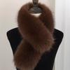 Soft Plush Faux Fur Scarf Fake Fox Hair Fur Neck Warmer Fashion Cross Scarf  Women