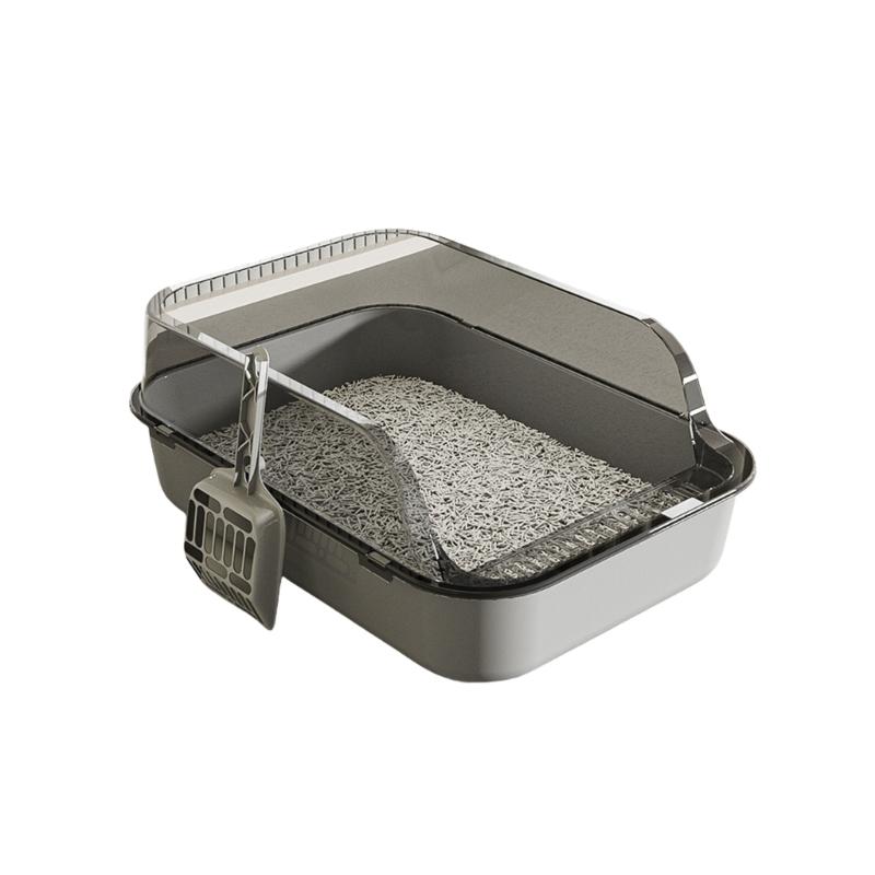 

Semi Covered Litter Tray Thickened Litter Tray Easy Maintenances For Cats Use for Medium size