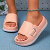 Summer New Flat Sandals Women Fashion Round Head Open Toe Matching Color A Slip-on Thick Soled Waterproof Non-slip Slippers