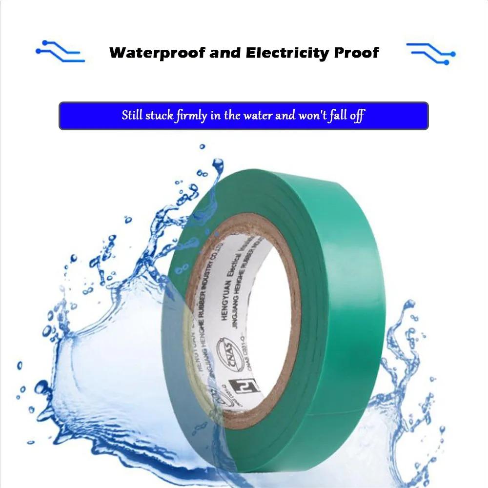 Color Insulating Electrical Tape PVC Wear-resistant Flame Retardant Lead-free Waterproof Eletrician Black Red Blue GreenPinstriping Tape 3