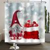 Christmas Shower Curtain Xmas Tree Winter Forest Snow Cute Snowman Bathroom Shower Curtain Waterproof Bath Curtain With Hook