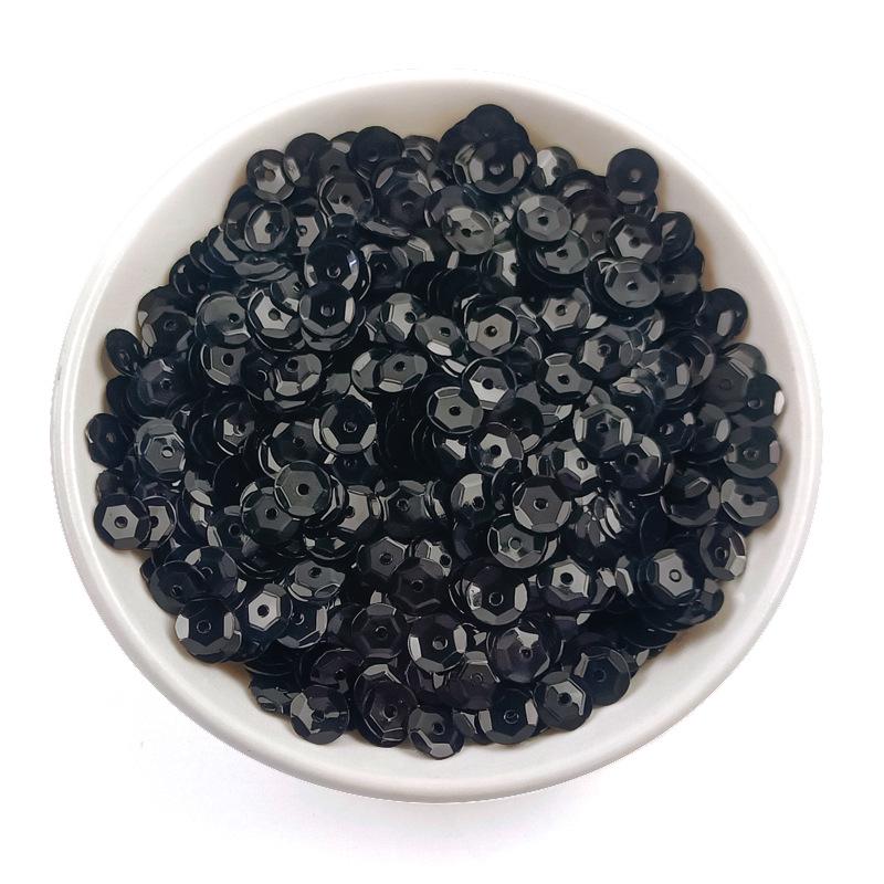 6MM Round Curved PVC Sequins with Middle Hole and Hexagonal Beads for Sewing